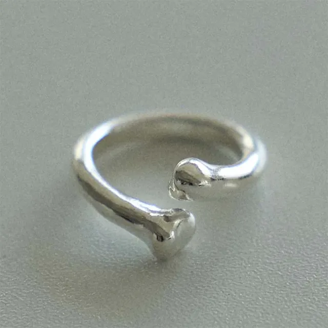 bone silver open ring