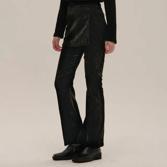 VELVET BOOTS CUT TRAINING PANTS BLACK