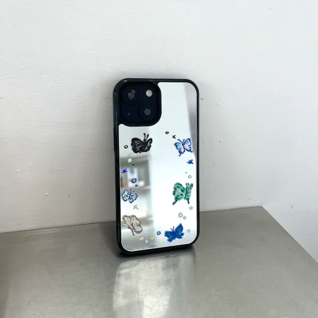Butterfly Drawing Mirror Case  • Mirror Black Bumper Case