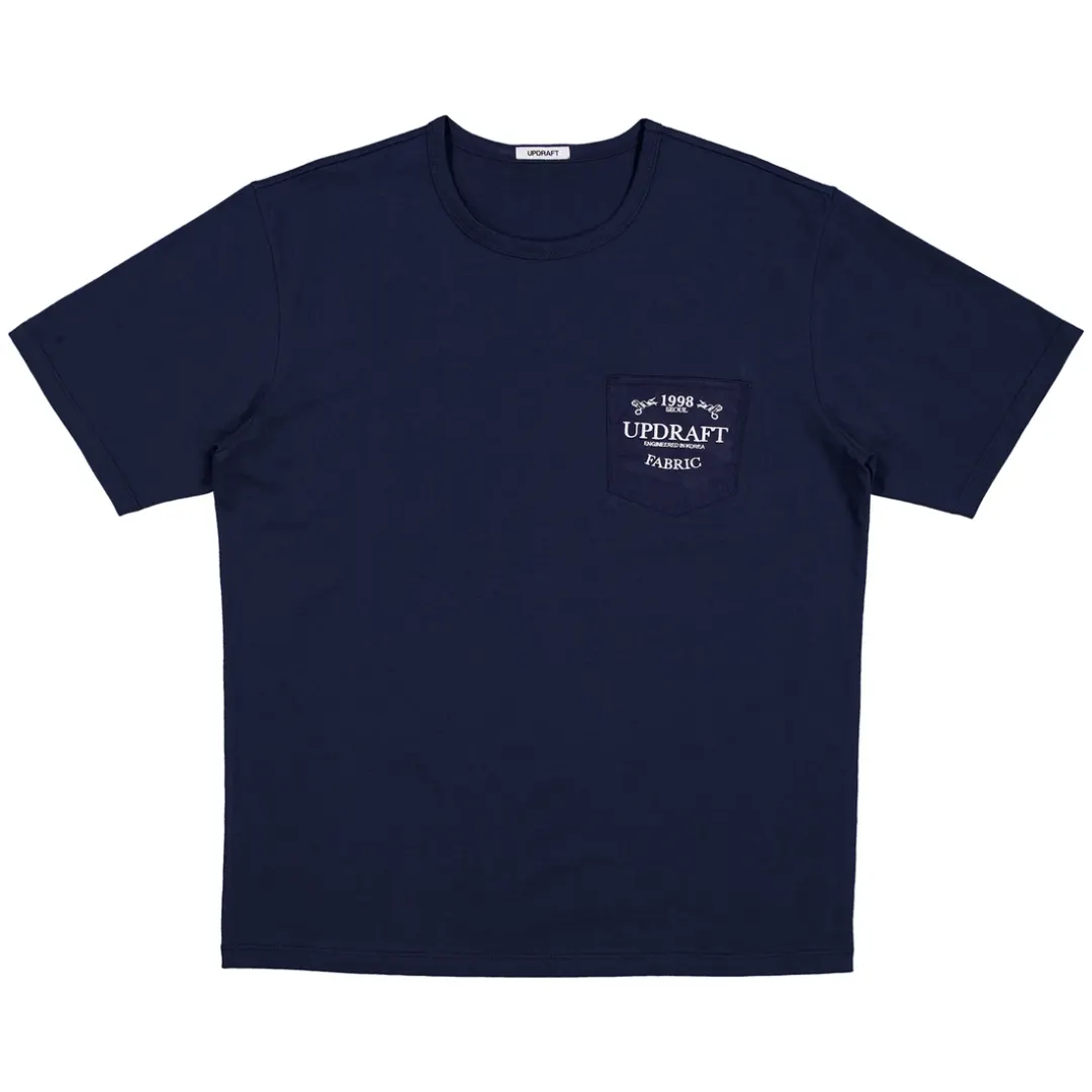 [UPDRAFT] NYLON POCKET COTTON T-SHIRT NAVY