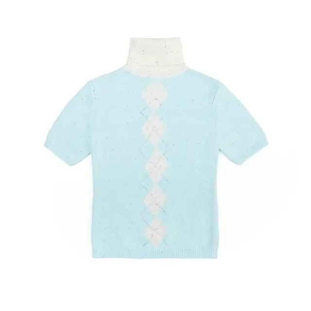 Agyle Short Sleeve Turtleneck Knit (Sky Blue)