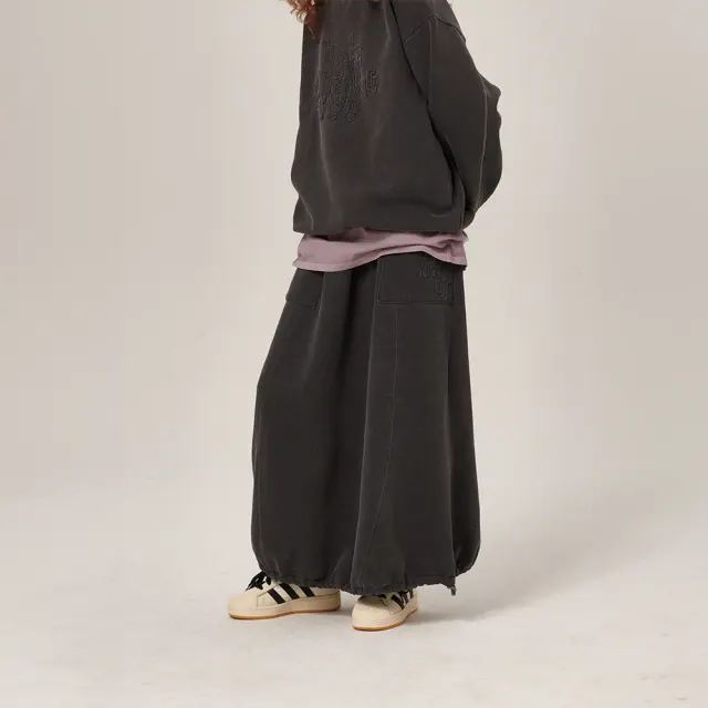 Hava Patchwork Pigment Sweatskirt Charcoal