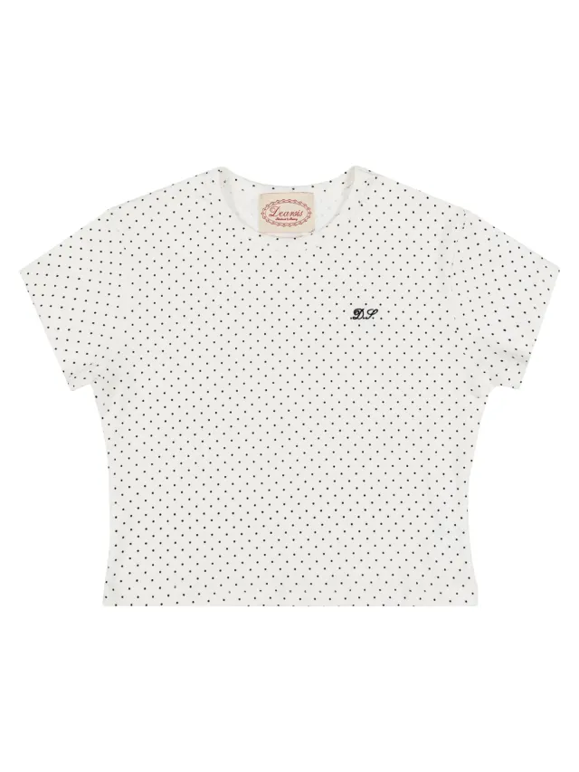 Dot cropped tee (Black dot)