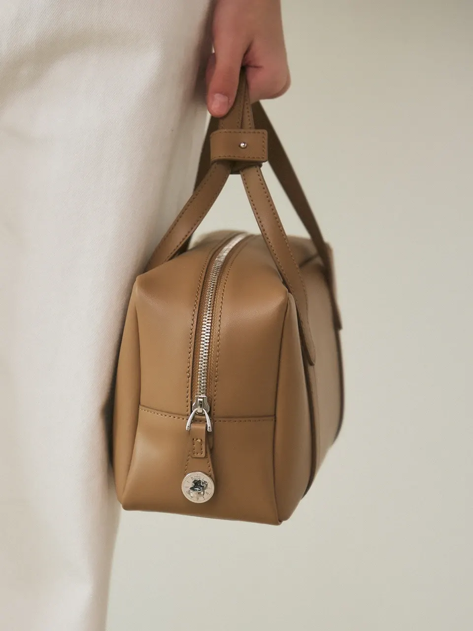 Soft box tote bag Cappuccino