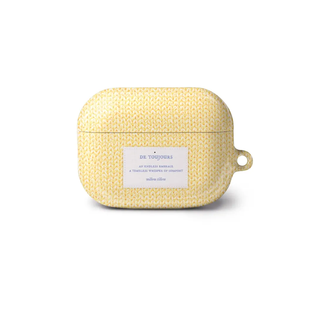 Butter Yellow Knit AirPods case