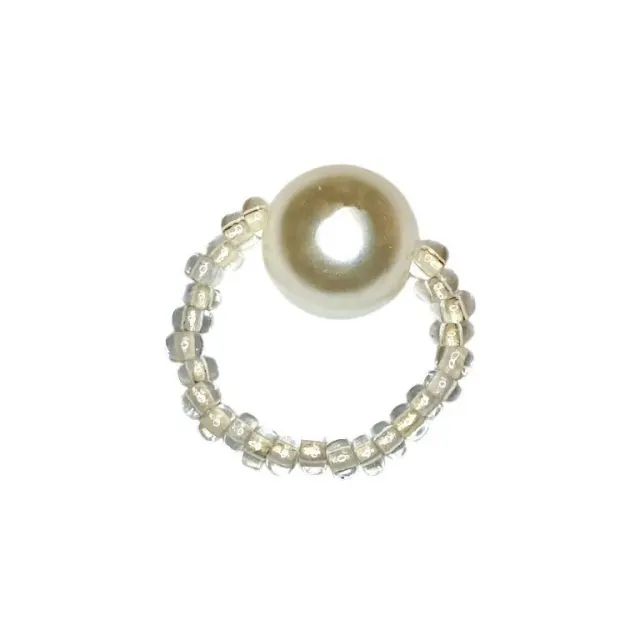 Big Pearl Beaded Ring (1cm Pearl)