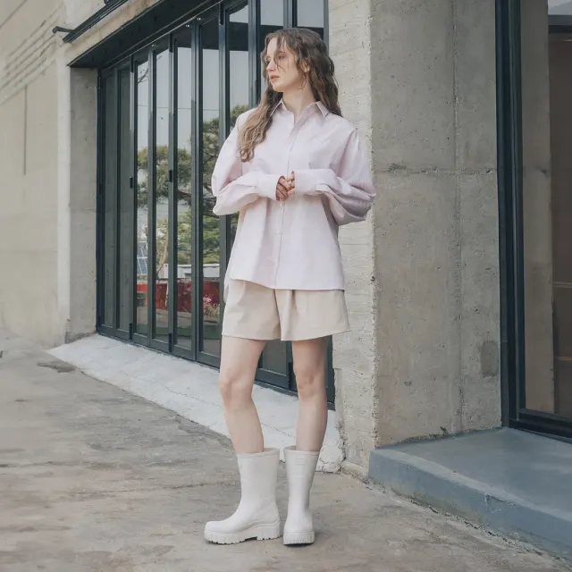 ウエストゴム ハーフパンツ - Beige