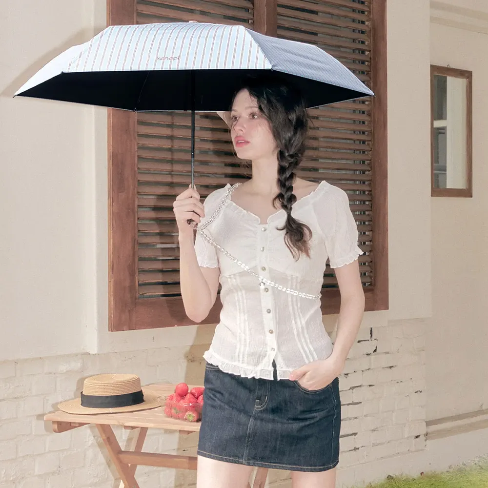 [セット/UVカット] Sunshine Farmhouse 3-Folding Parasol + Body Strap