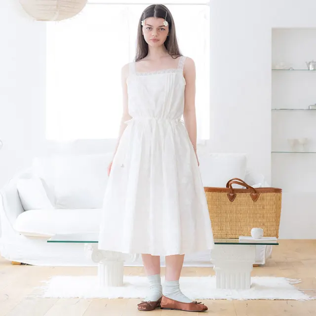 Flower Jacquard Dress_white