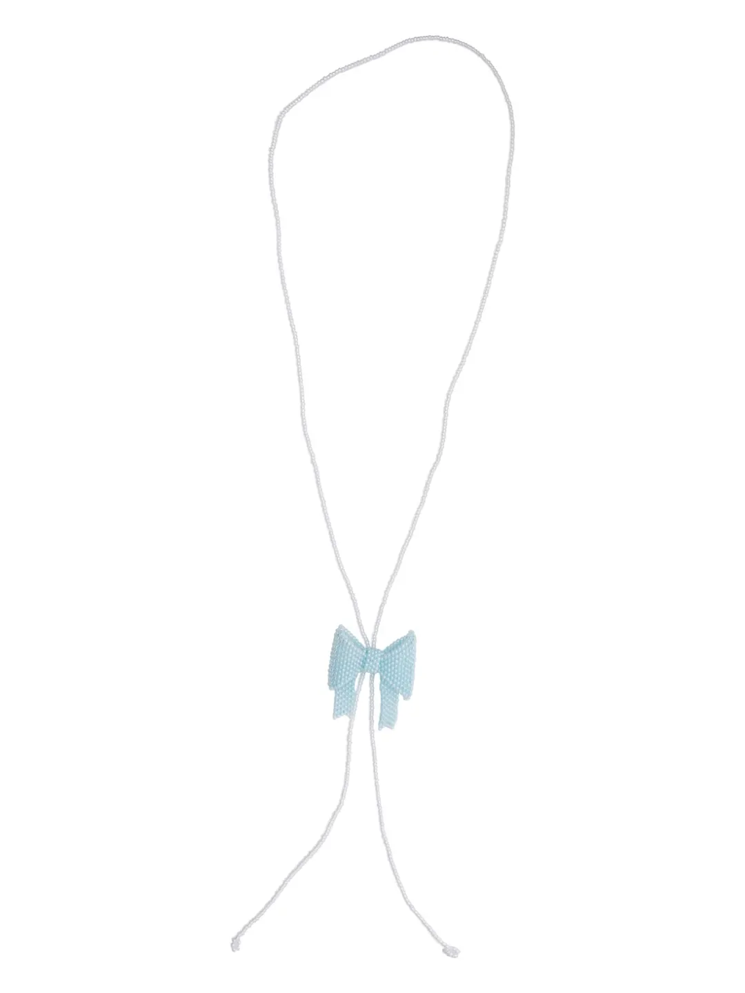 Iconic Ribbon Beaded Necklace (Sky Blue)
