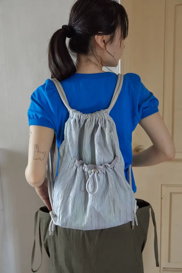 Wave string bag - Blueish gray