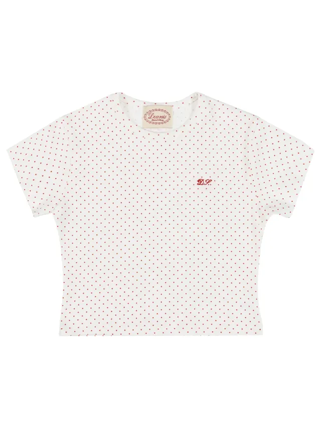 Dot cropped tee (Red dot)