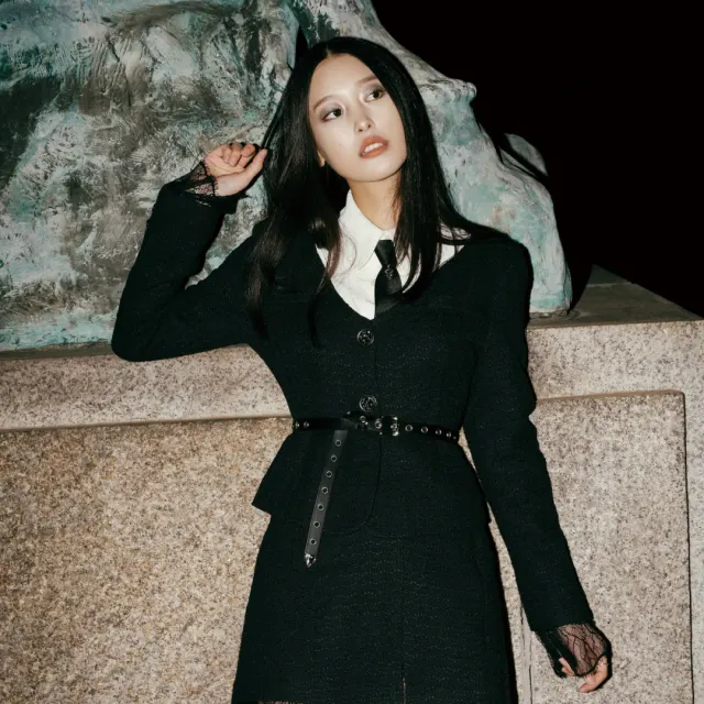 Vamp lace jacket (Black)