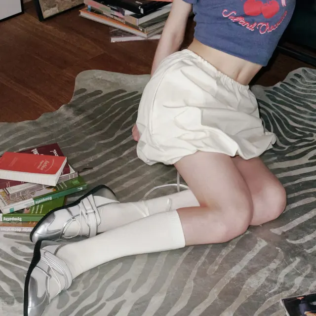 バルーン ショート スカートパンツ - Cream