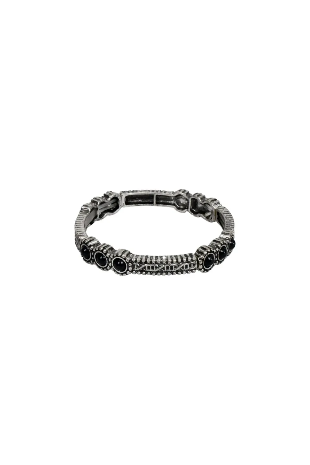 [春] - Black circle antique bracelet