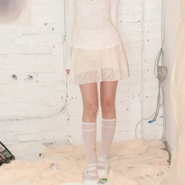 Sheer layered skirt (Cream)