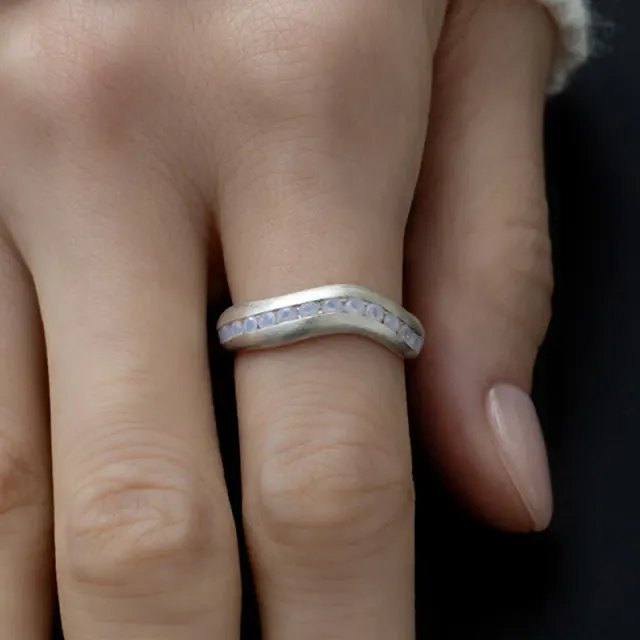 Cosmic Channel Ring - Pink Opal