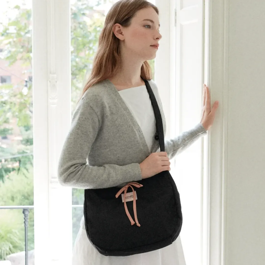 nylon cross bag (Pink string)