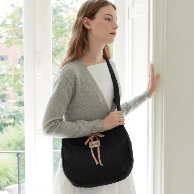 nylon cross bag (Pink string)