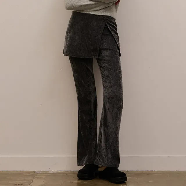 VELVET BOOTS CUT TRAINING PANTS CHARCOAL