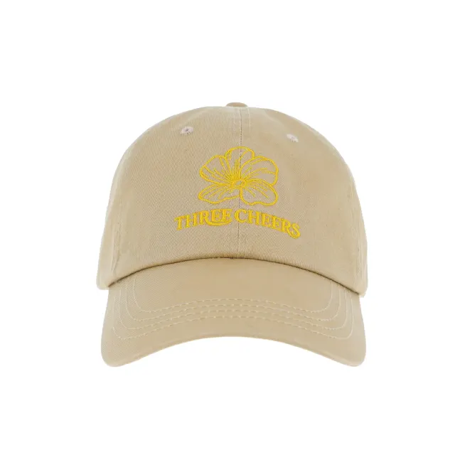 THREECHEERS FLOWER LOGO BALLCAP BEIGE