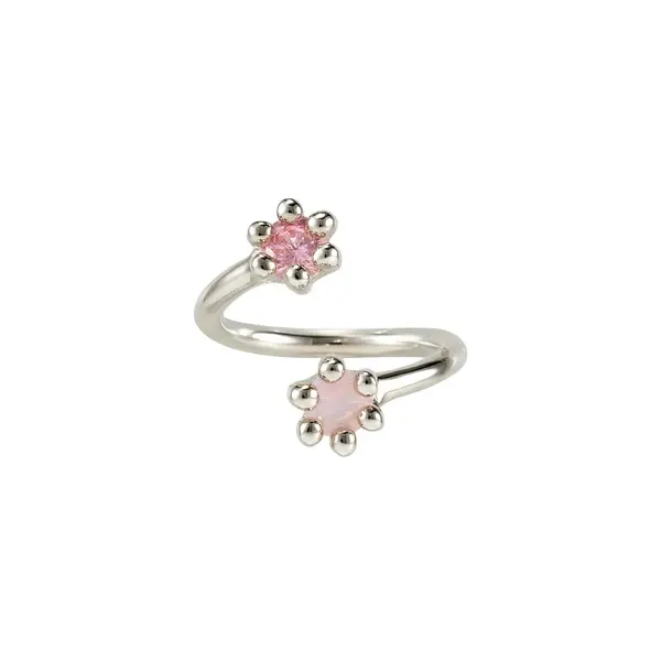 mini double mushroom ring (pink flower)