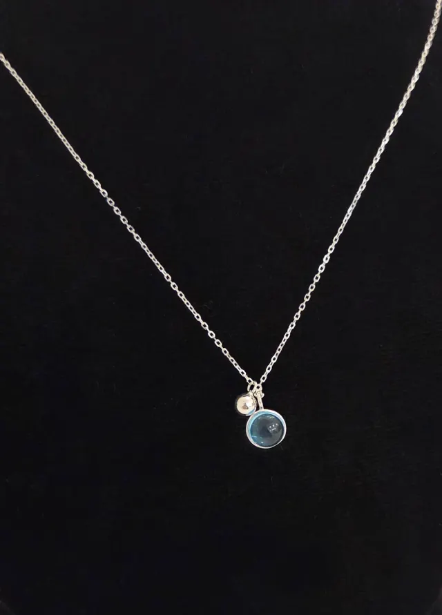 [Silver925] Blue syrup pendant necklace