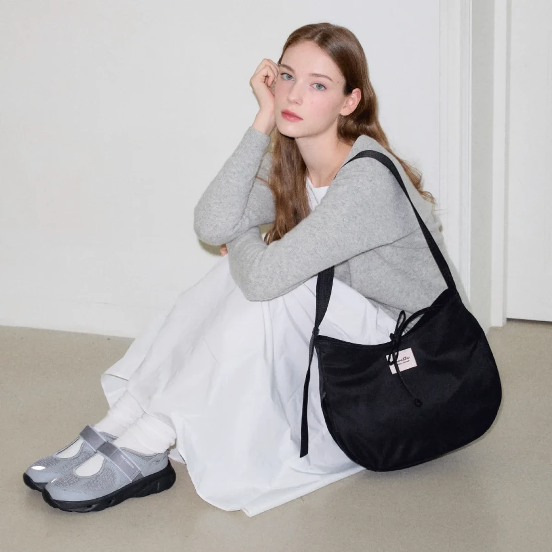 nylon cross bag (Black string) - 39Fashion