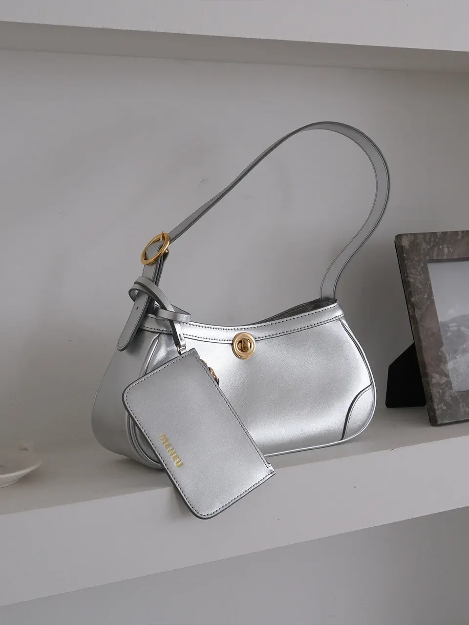 JENNA MINI HOBO BAG (silver)