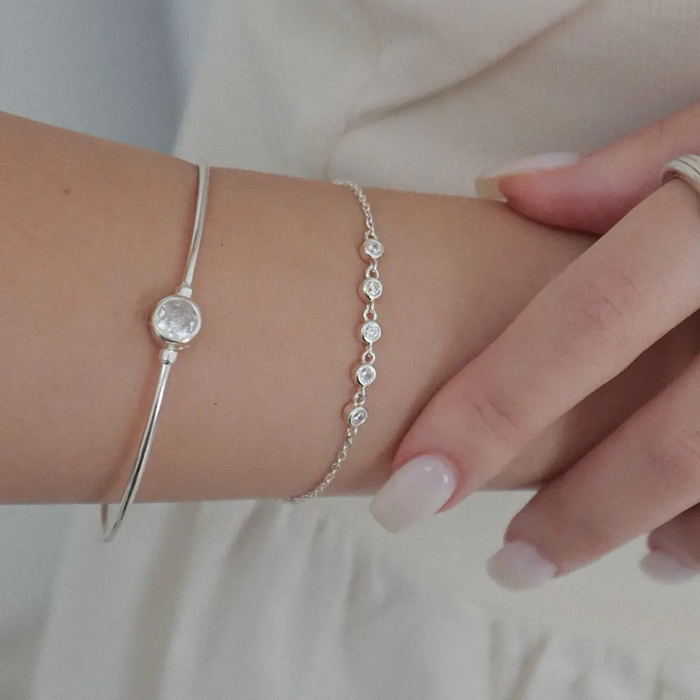 Round Cubic Chain Bracelet