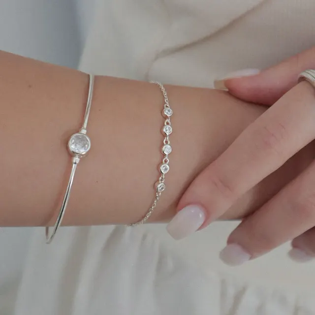 Round Cubic Chain Bracelet