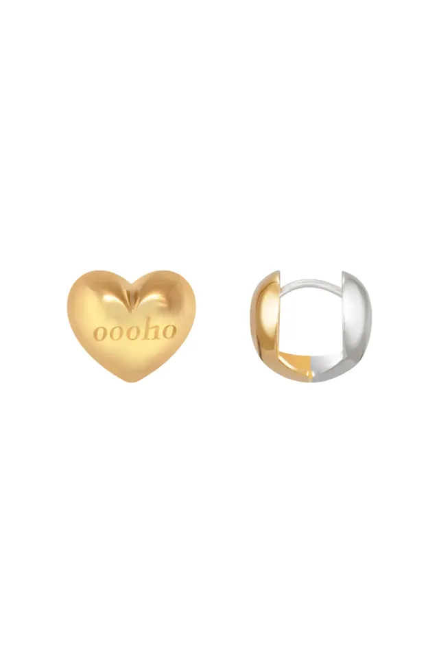 oooho Heart Combi One Touch Earrings