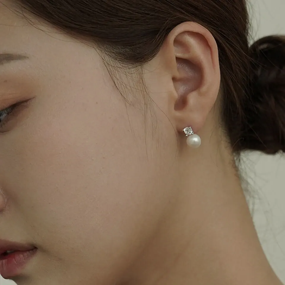 [Silver925] Chenonceau Pearl Earrings