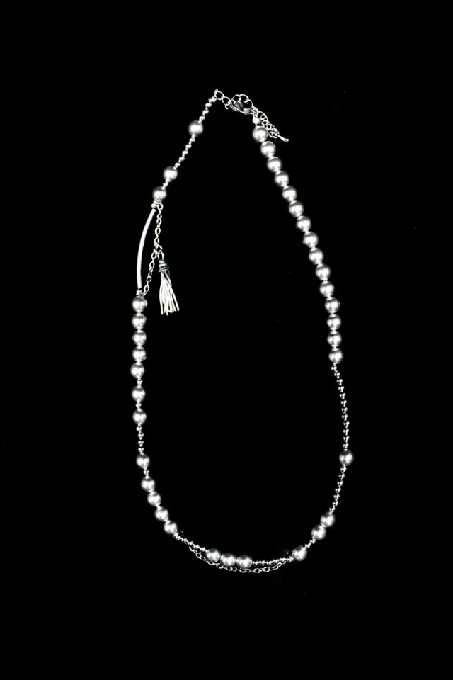 美愛桃源 silver tassel necklace