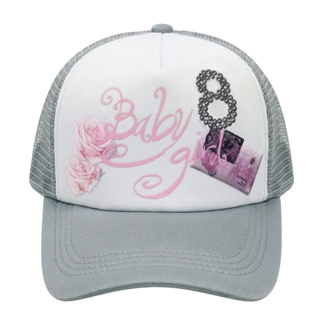 baby girl 8 cap gray