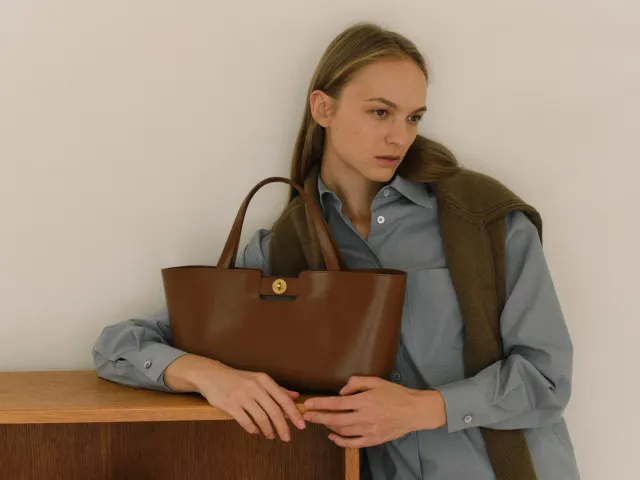 Time tote bag Tan brown