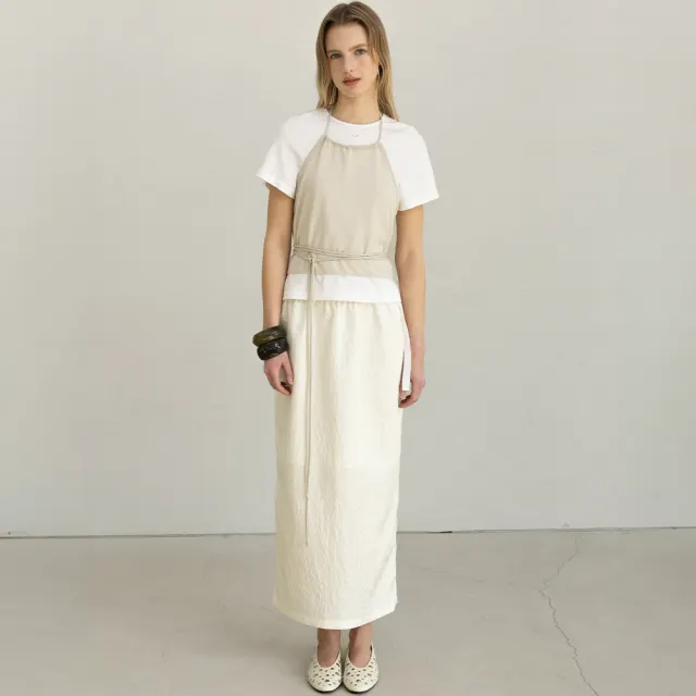 Rose Jacquard Long Skirt - Ivory